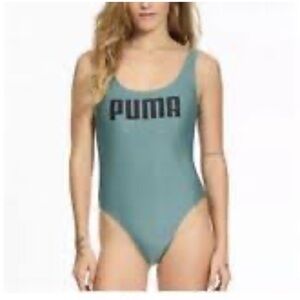 PUMA Green logo Woman scoop one piece beach American sportswear swimsuit XXL